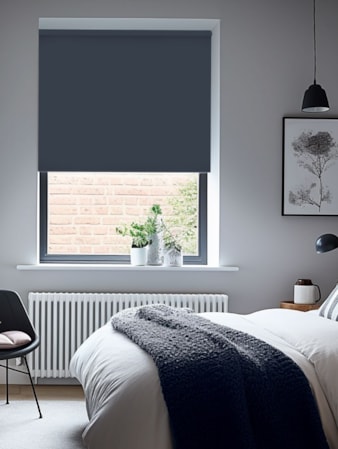 Indigo Blue Blackout Thermal Roller Blind Indigo Blue Blackout Thermal Roller Blind