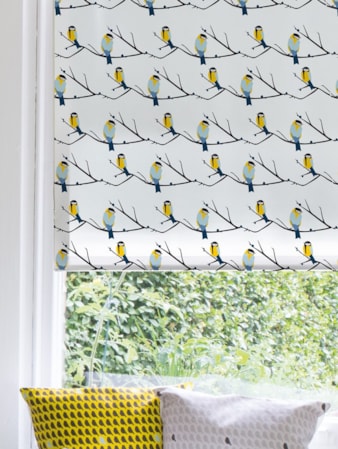 Juneberry and Bird Roller Blind by Lorna Syson Juneberry and Bird Roller Blind by Lorna Syson