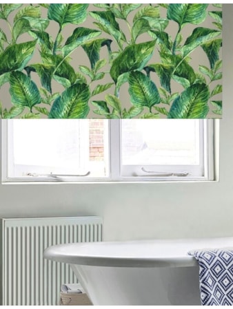 Jungle Leaves Grey Floral Roller blind Jungle Leaves Grey Floral Roller blind