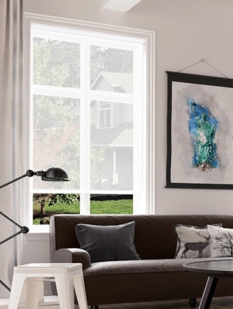 Lace White 5% Sunscreen Cordless Spring Loaded Roller Blind Lace White 5% Sunscreen Cordless Spring Loaded Roller Blind