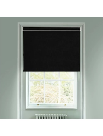 Linen Black Blackout Electric Roller Blind Linen Black Blackout Electric Roller Blind