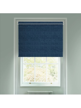Linen Navy Blue Blackout Electric Roller Blind