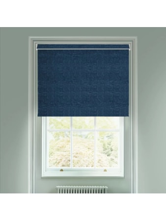 Linen Navy Blue Blackout Electric Roller Blind Linen Navy Blue Blackout Electric Roller Blind