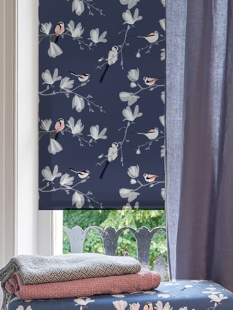 Long Tailed Tit Roller Blind by Lorna Syson Long Tailed Tit Roller Blind by Lorna Syson