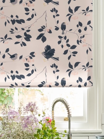 Wren and Cherry Roller Blind by Lorna Syson Wren and Cherry Roller Blind by Lorna Syson