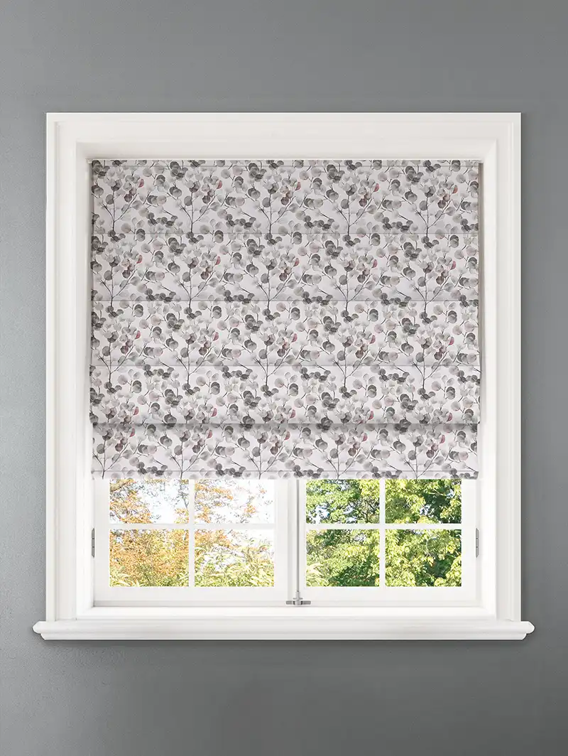 Lunaria Dusk Leaf Pattern Roman Blind