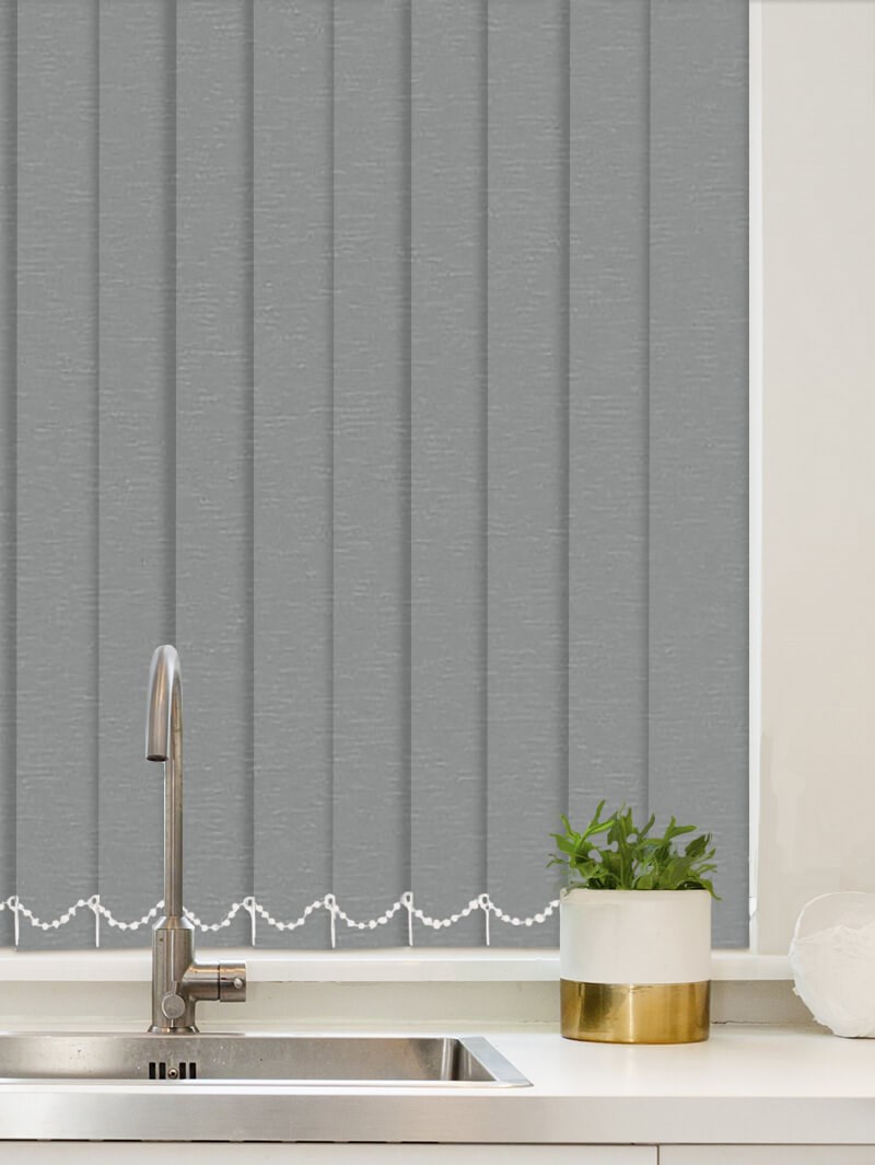 Luxe Steel Wool Waterproof 89mm Vertical Blind Replacement Slats