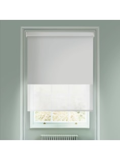 Magnetic Grey and White 3% Sunscreen Electric Double Roller Blind