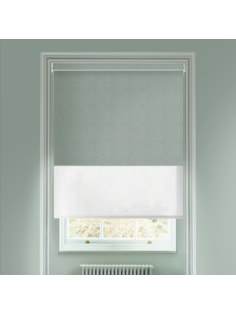 Melbourne Blue Green  Blackout And Sheer White Electric Double Blind