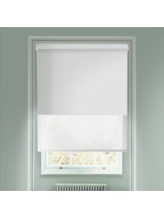 Melbourne Pale Grey  Blackout And Sheer White Electric Double Blind