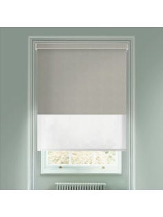 Melbourne Taupe  Blackout And Sheer White Electric Double Blind