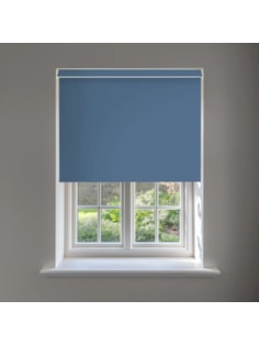 Santorini Blue Blackout No Drill Electric Roller Blind