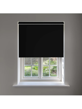 Black Blackout No Drill Electric Roller Blind