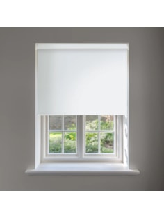 White Blackout No Drill Electric Roller Blind
