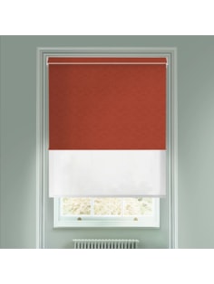 New York Earthy Red  Blackout And Sheer White Electric Double Blind