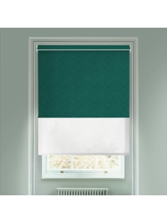 New York Emerald Green  Blackout And Sheer White Electric Double Blind