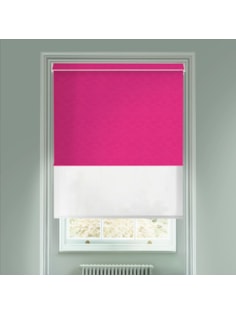 New York Fuchsia Pink  Blackout And Sheer White Electric Double Blind