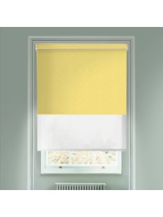 New York Light Yellow  Blackout And Sheer White Electric Double Blind