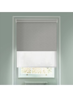 New York Metal Grey Blackout And Sheer White Electric Double Blind