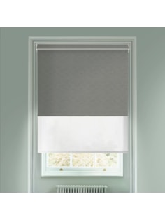New York Shadow Grey  Blackout And Sheer White Electric Double Blind