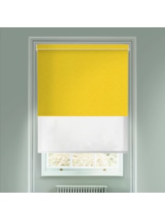 New York Sunshine Yellow  Blackout And Sheer White Electric Double Blind