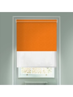 New York Tangerine Orange  Blackout And Sheer White Electric Double Blind