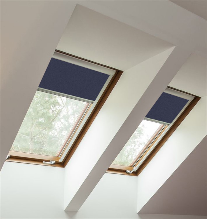 Navy Blackout Skylight Blind To Fit Roto Windows