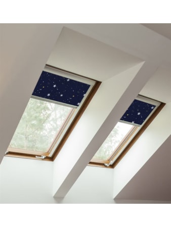 Stars Navy Blackout Skylight Blind To Fit Roto Windows