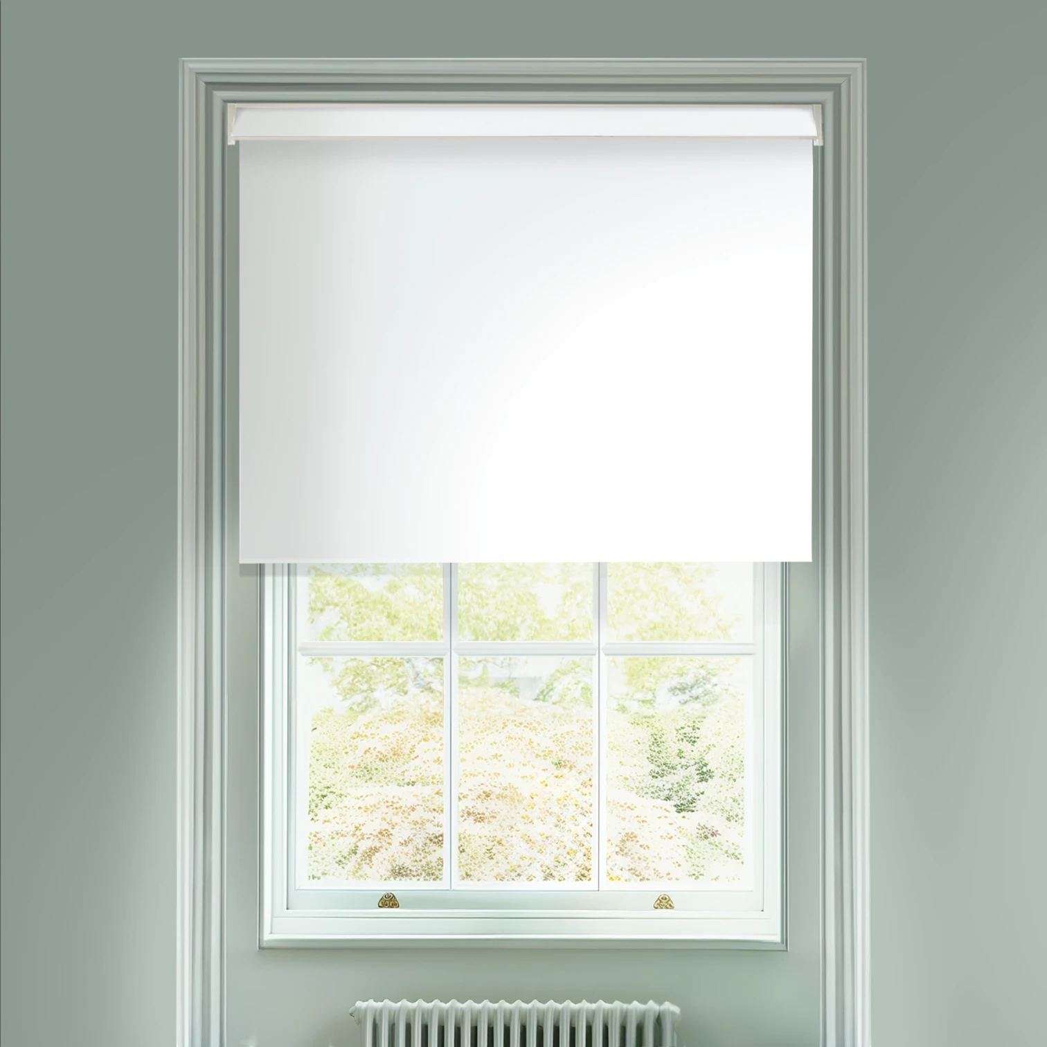 Daisy White Blackout Electric Roller Blind