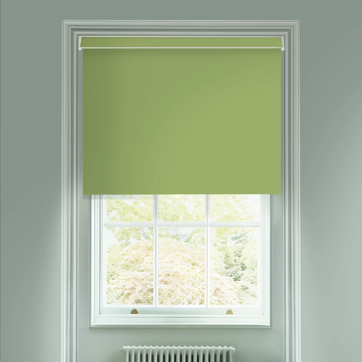 Avocado Green Blackout Electric Roller Blind
