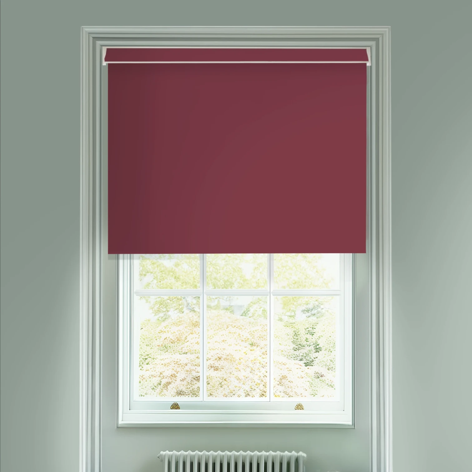 Burgundian Red Blackout Electric Roller Blind