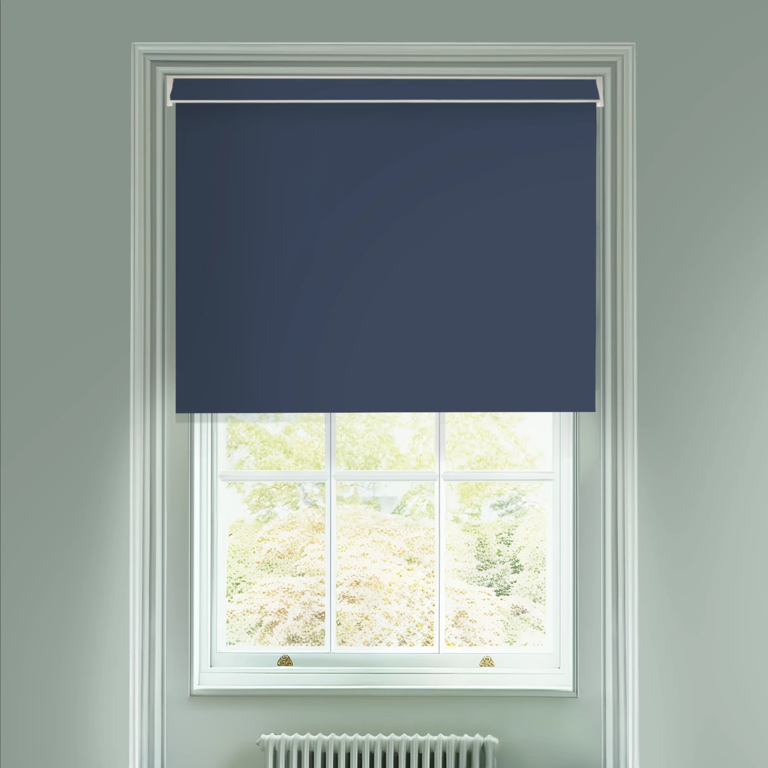 Royal Navy Blue Blackout Electric Roller Blind