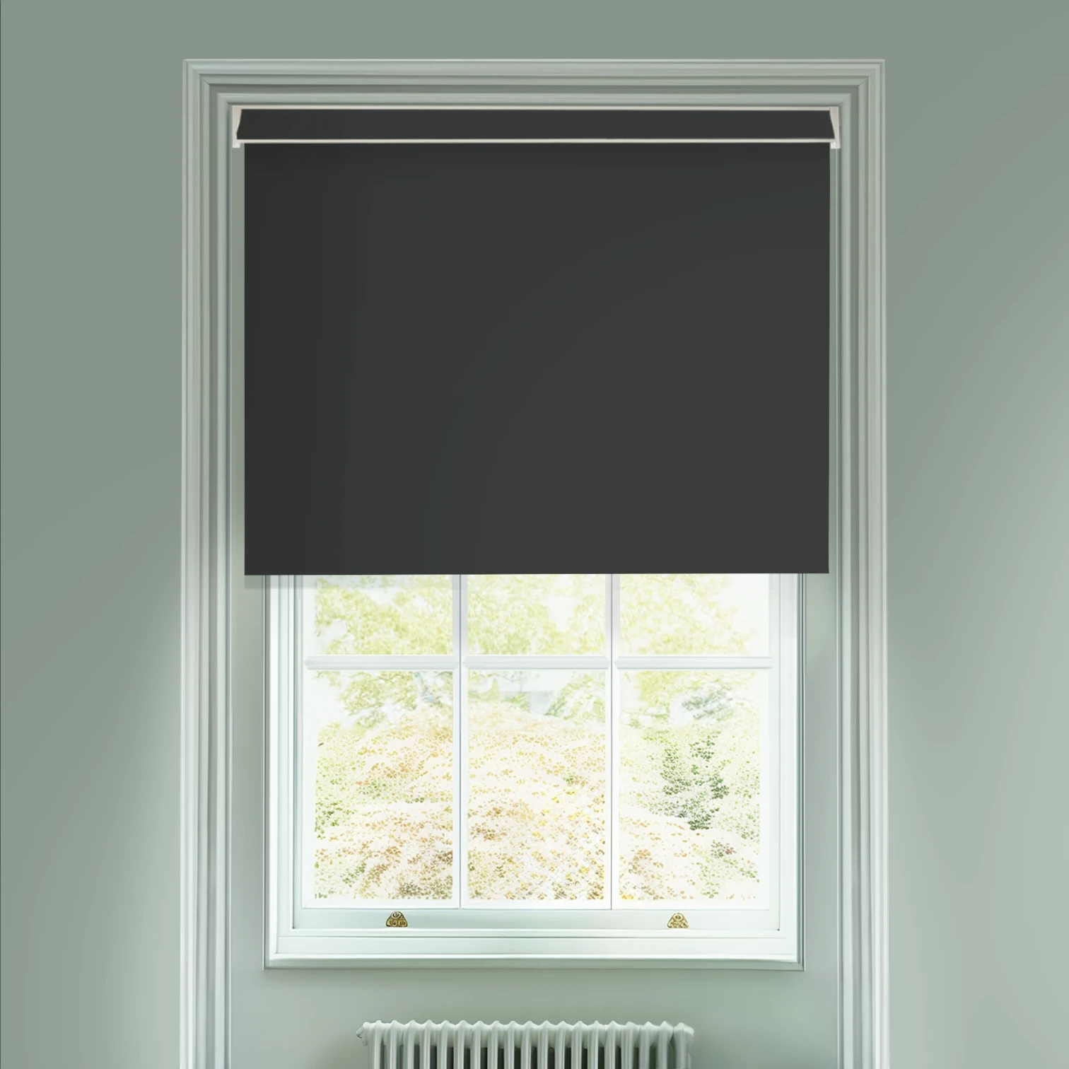 Scuttle Black Blackout Electric Roller Blind