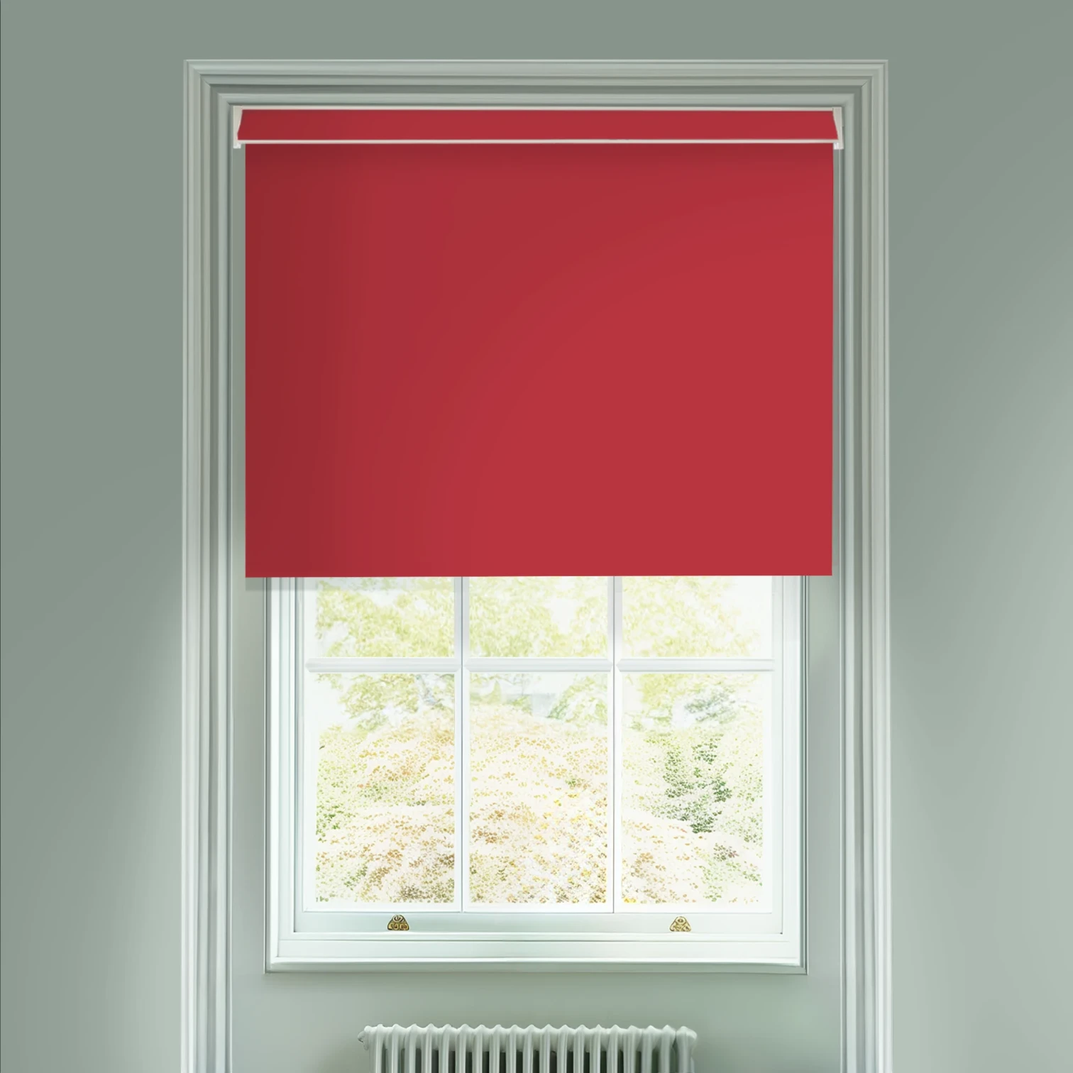 Cardinal Red Blackout Electric Roller Blind