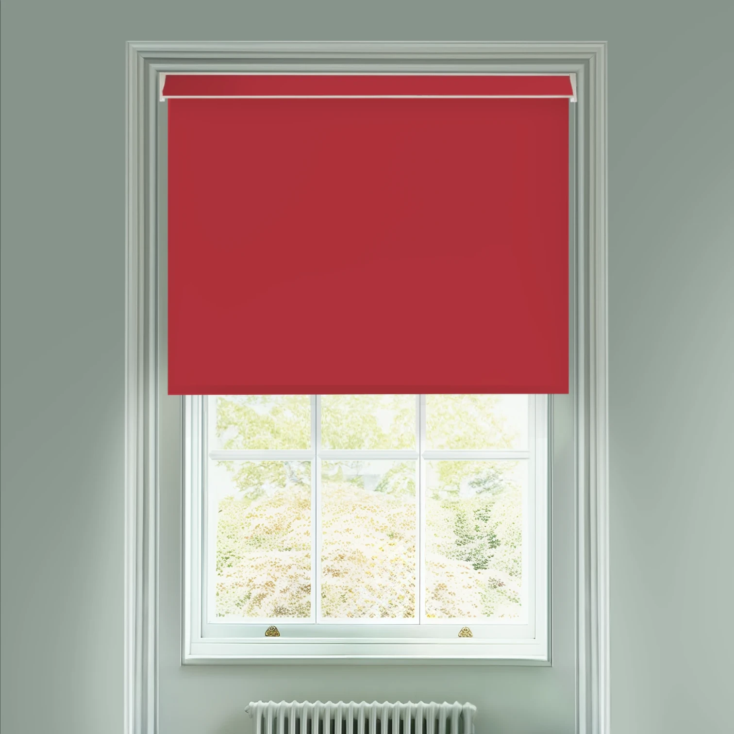 Cardinal Red Electric Daylight Roller Blind