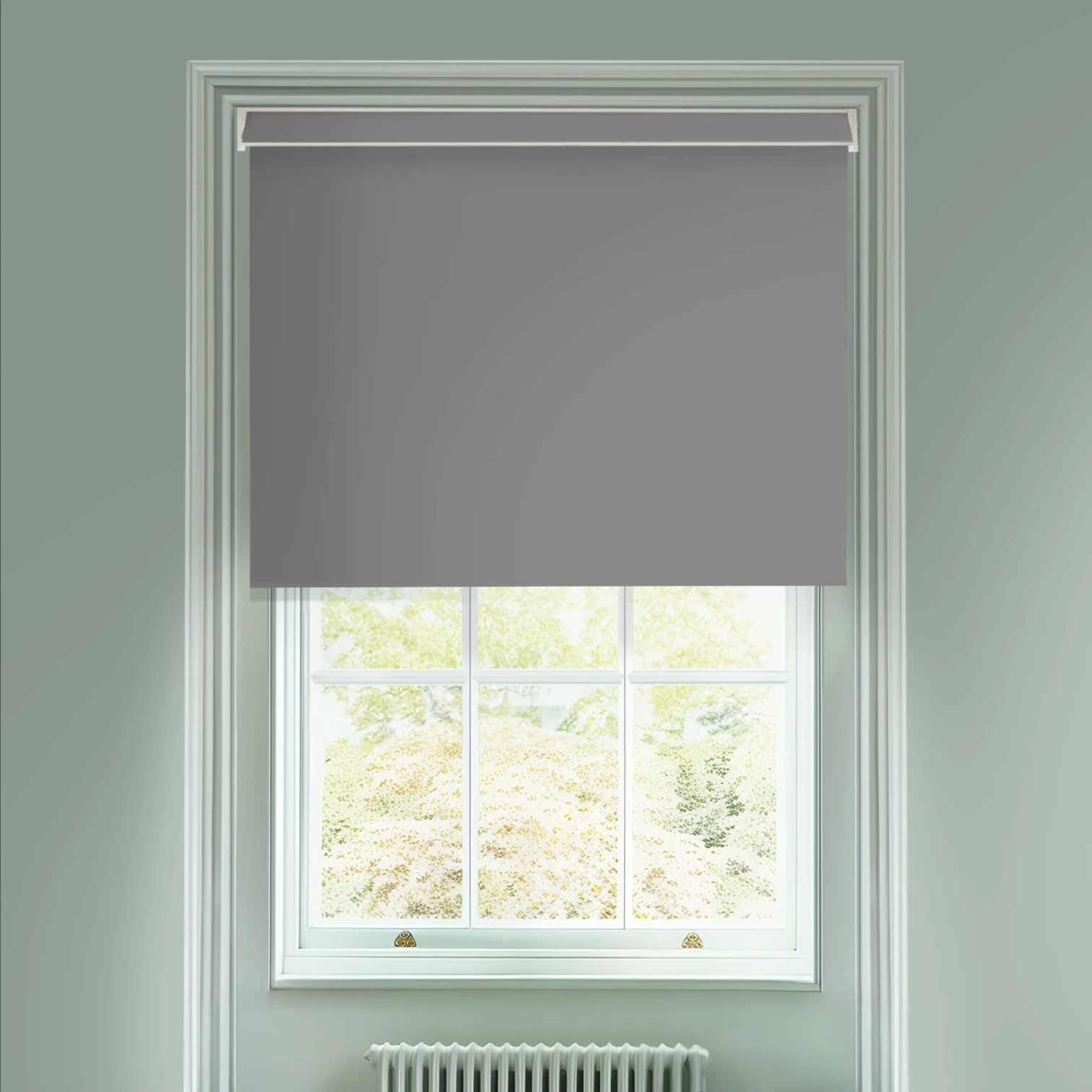 London Fog Grey Blackout Electric Roller Blind