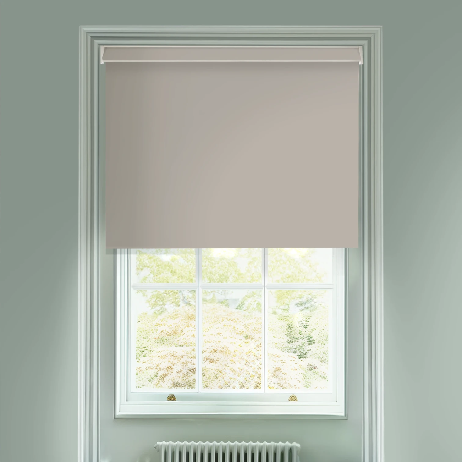 Weathered Grey Blackout Electric Roller Blind
