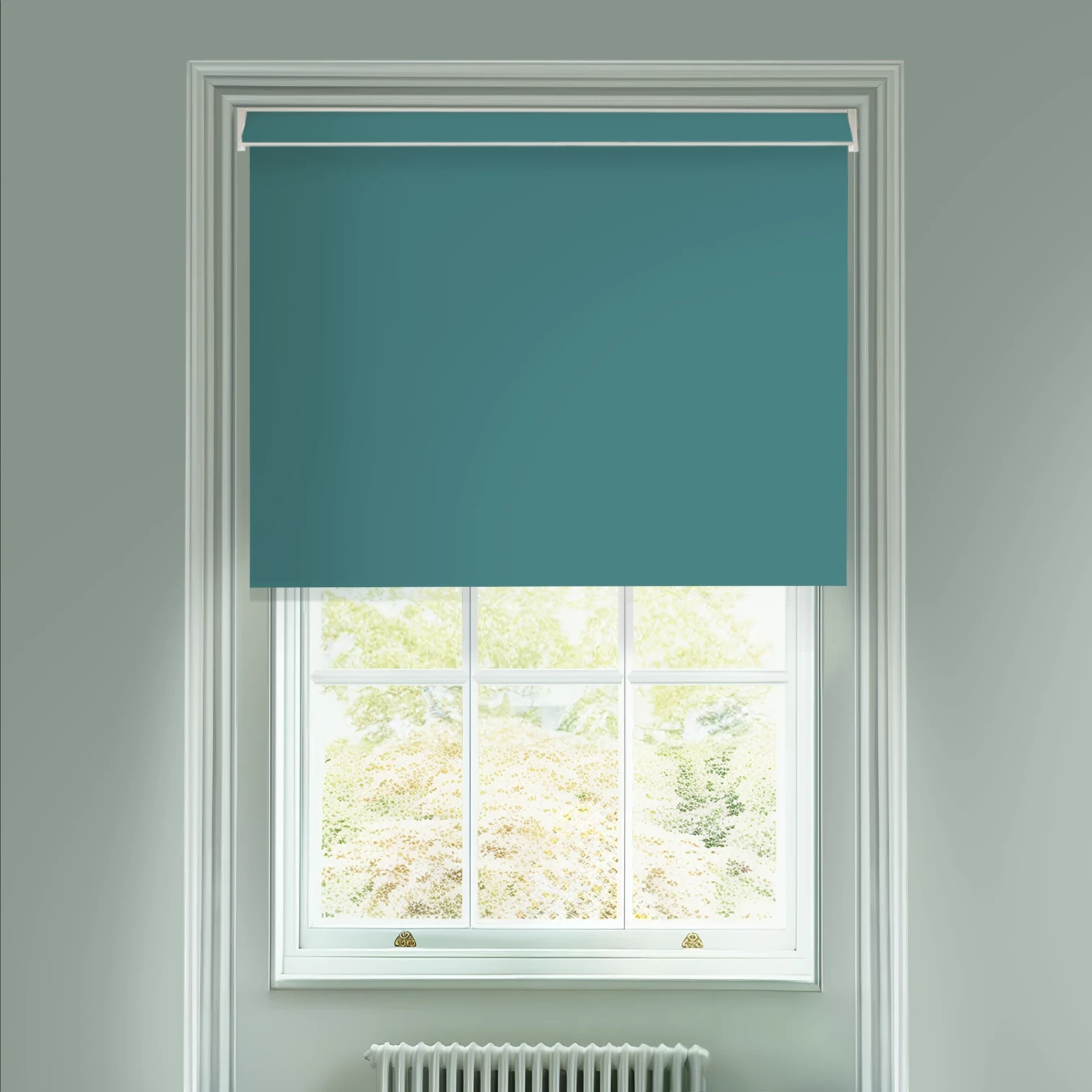 Patina Teal Blackout Electric Roller Blind