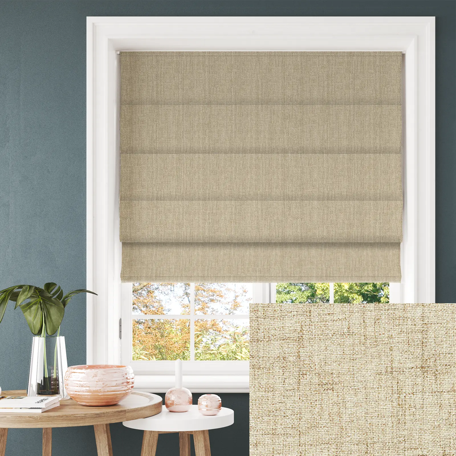 Opulence Harvest Blackout Electric Roman Blind