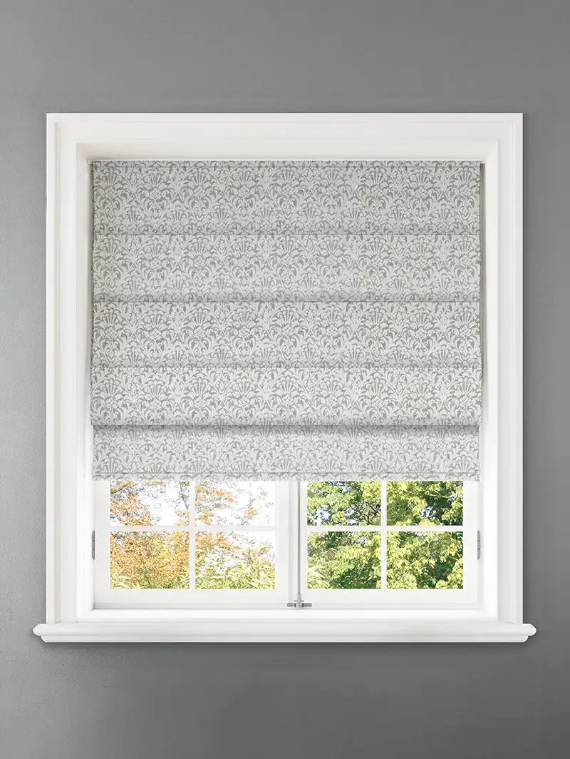 Opulent Duck Egg Damask Roman Blind