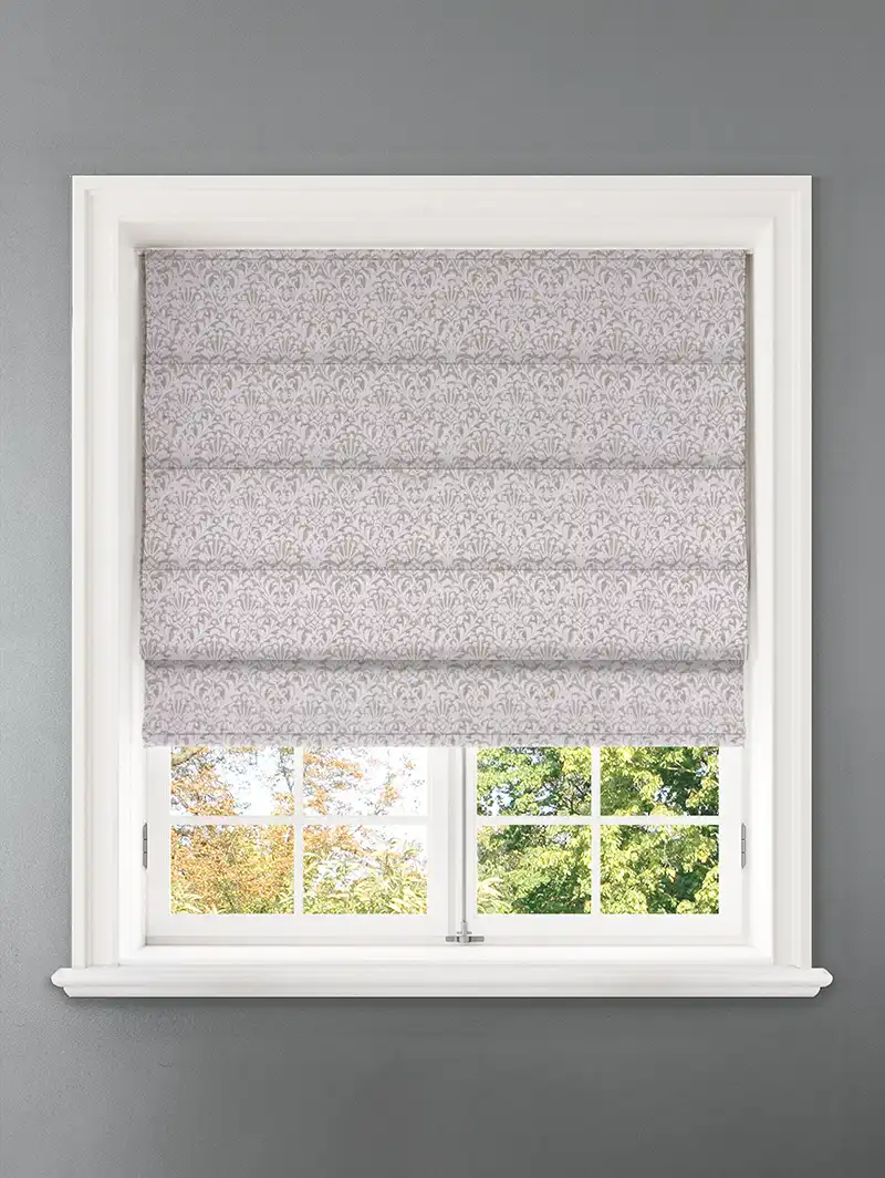 Opulent Linen Damask Roman Blind