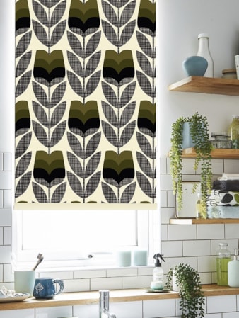 Orla Kiely Rose Bud Moss Roller Blind Orla Kiely Rose Bud Moss Roller Blind