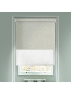 Paris Moss Green  Blackout And Sheer White Electric Double Blind