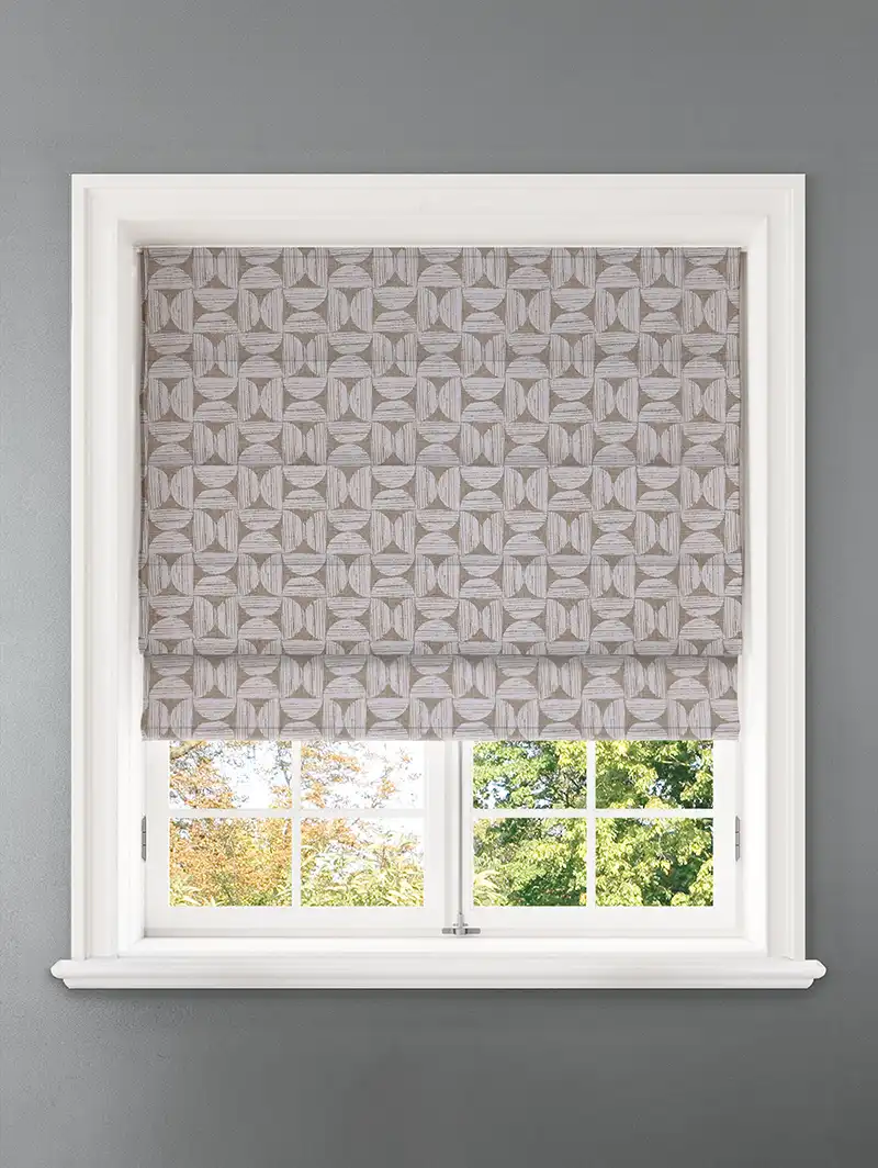 Penthouse Crescent Birch Geometric Pattern Roman Blind