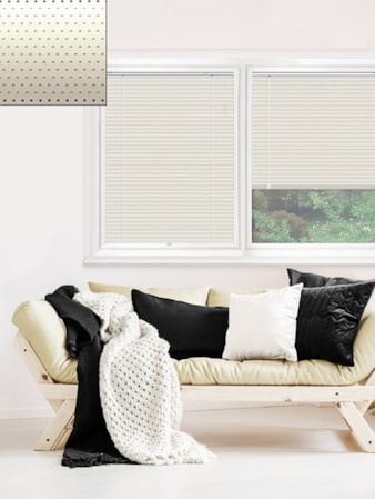 Perforated Cream 25mm Perfect Fit Venetian Blind Perforated Cream 25mm Perfect Fit Venetian Blind