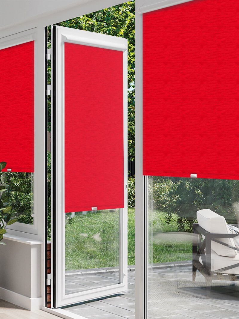 Window Rido Blind New York Bright Red Perfect Fit Roller Blind