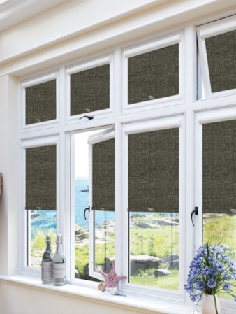 Blackout Linen Charcoal Perfect Fit® Roller Blind Blackout Linen Charcoal Perfect Fit® Roller Blind