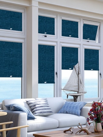 Blackout Linen Navy Blue Perfect Fit Roller Blind Blackout Linen Navy Blue Perfect Fit Roller Blind