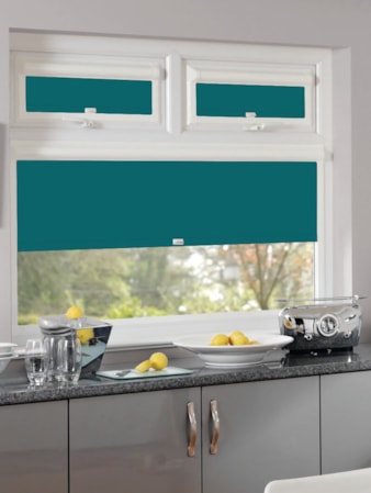 Blackout Tiki Teal Perfect Fit Roller Blind Blackout Tiki Teal Perfect Fit Roller Blind