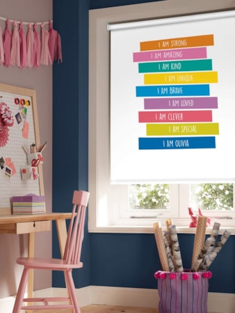 Rainbow Blocks Personalised Children's Name Roller Blind Rainbow Blocks Personalised Children's Name Roller Blind